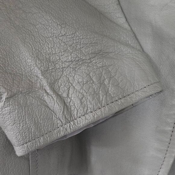 Metro Style Genuine Leather Women's Grey Jacket EUC 20/US Large - Picture 7 of 10